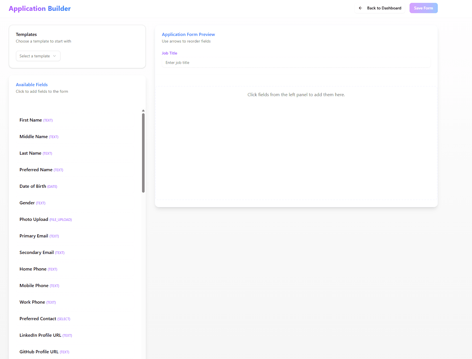 VibeApply Application Builder Screenshot